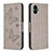 Leather Case Stands Butterfly Flip Cover Holder B01F for Samsung Galaxy A04E Gray
