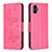 Leather Case Stands Butterfly Flip Cover Holder B01F for Samsung Galaxy A04E Hot Pink