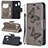 Leather Case Stands Butterfly Flip Cover Holder B01F for Samsung Galaxy A20e