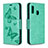 Leather Case Stands Butterfly Flip Cover Holder B01F for Samsung Galaxy A20e Green