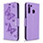 Leather Case Stands Butterfly Flip Cover Holder B01F for Samsung Galaxy A21 Clove Purple