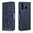 Leather Case Stands Butterfly Flip Cover Holder B01F for Samsung Galaxy A40s Blue