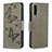 Leather Case Stands Butterfly Flip Cover Holder B01F for Samsung Galaxy A70S Gray