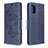 Leather Case Stands Butterfly Flip Cover Holder B01F for Samsung Galaxy M40S Blue