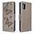 Leather Case Stands Butterfly Flip Cover Holder B01F for Samsung Galaxy M40S Gray