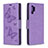 Leather Case Stands Butterfly Flip Cover Holder B01F for Samsung Galaxy Note 10 Plus 5G Clove Purple