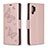 Leather Case Stands Butterfly Flip Cover Holder B01F for Samsung Galaxy Note 10 Plus 5G Rose Gold