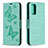Leather Case Stands Butterfly Flip Cover Holder B01F for Samsung Galaxy Note 20 5G Green
