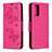 Leather Case Stands Butterfly Flip Cover Holder B01F for Samsung Galaxy Note 20 5G Hot Pink