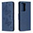 Leather Case Stands Butterfly Flip Cover Holder B01F for Samsung Galaxy Note 20 Ultra 5G Blue