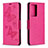Leather Case Stands Butterfly Flip Cover Holder B01F for Samsung Galaxy Note 20 Ultra 5G Hot Pink