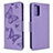 Leather Case Stands Butterfly Flip Cover Holder B01F for Samsung Galaxy S20 Clove Purple