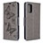 Leather Case Stands Butterfly Flip Cover Holder B01F for Samsung Galaxy S20 Gray