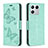 Leather Case Stands Butterfly Flip Cover Holder B01F for Xiaomi Mi 13 5G Green
