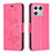 Leather Case Stands Butterfly Flip Cover Holder B01F for Xiaomi Mi 13 5G Hot Pink