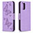 Leather Case Stands Butterfly Flip Cover Holder B01F for Xiaomi Poco M5S Clove Purple