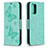 Leather Case Stands Butterfly Flip Cover Holder B01F for Xiaomi Poco M5S Green