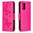 Leather Case Stands Butterfly Flip Cover Holder B01F for Xiaomi Poco M5S Hot Pink