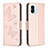 Leather Case Stands Butterfly Flip Cover Holder B01F for Xiaomi Redmi A1 Rose Gold