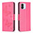 Leather Case Stands Butterfly Flip Cover Holder B01F for Xiaomi Redmi A2 Hot Pink