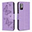 Leather Case Stands Butterfly Flip Cover Holder B01F for Xiaomi Redmi Note 11 SE 5G Clove Purple