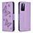 Leather Case Stands Butterfly Flip Cover Holder B01F for Xiaomi Redmi Note 11S 5G Clove Purple