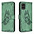 Leather Case Stands Butterfly Flip Cover Holder B02F for Samsung Galaxy A71 5G Green