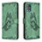 Leather Case Stands Butterfly Flip Cover Holder B02F for Samsung Galaxy M40S Green