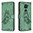 Leather Case Stands Butterfly Flip Cover Holder B02F for Xiaomi Redmi Note 9 Green