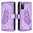 Leather Case Stands Butterfly Flip Cover Holder B03F for Samsung Galaxy A41 Clove Purple