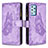 Leather Case Stands Butterfly Flip Cover Holder B03F for Samsung Galaxy A52 5G Clove Purple