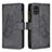 Leather Case Stands Butterfly Flip Cover Holder B03F for Samsung Galaxy A71 5G Black