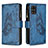 Leather Case Stands Butterfly Flip Cover Holder B03F for Samsung Galaxy A71 5G Blue