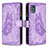 Leather Case Stands Butterfly Flip Cover Holder B03F for Samsung Galaxy M40S Clove Purple