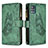 Leather Case Stands Butterfly Flip Cover Holder B03F for Samsung Galaxy M40S Green