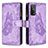 Leather Case Stands Butterfly Flip Cover Holder B03F for Xiaomi Mi 10T 5G Clove Purple