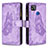 Leather Case Stands Butterfly Flip Cover Holder B03F for Xiaomi Redmi 9C Clove Purple