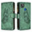 Leather Case Stands Butterfly Flip Cover Holder B03F for Xiaomi Redmi 9C Green