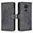 Leather Case Stands Butterfly Flip Cover Holder B03F for Xiaomi Redmi Note 9 Black