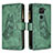 Leather Case Stands Butterfly Flip Cover Holder B03F for Xiaomi Redmi Note 9 Green