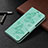 Leather Case Stands Butterfly Flip Cover Holder B13F for Samsung Galaxy S22 5G Green