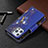 Leather Case Stands Butterfly Flip Cover Holder for Apple iPhone 14 Pro Navy Blue