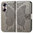 Leather Case Stands Butterfly Flip Cover Holder for Huawei Honor 60 5G Gray