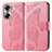 Leather Case Stands Butterfly Flip Cover Holder for Huawei Honor 60 5G Hot Pink