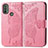 Leather Case Stands Butterfly Flip Cover Holder for Motorola Moto E20 Hot Pink