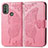 Leather Case Stands Butterfly Flip Cover Holder for Motorola Moto E30 Hot Pink