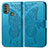 Leather Case Stands Butterfly Flip Cover Holder for Motorola Moto E40 Blue