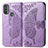 Leather Case Stands Butterfly Flip Cover Holder for Motorola Moto E40 Clove Purple