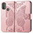 Leather Case Stands Butterfly Flip Cover Holder for Motorola Moto E40 Pink