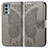 Leather Case Stands Butterfly Flip Cover Holder for Motorola Moto Edge 20 5G Gray